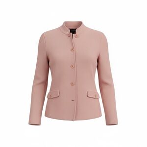 Talbots Dusty Rose Stand-Collar Button Jacket